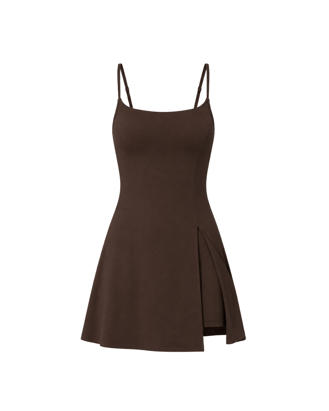 Largo Lifedress in Espresso brown, women's tennis and golf dress with built-in shorts